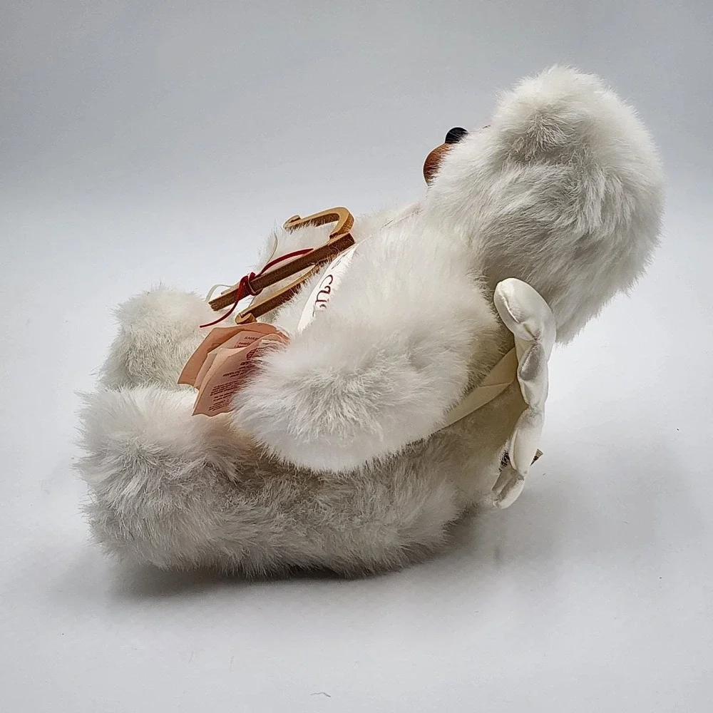 Vintage‎ 1990 Robert Raikes Cupid Bear Angel Wings Wood Face Plush With Tag 9